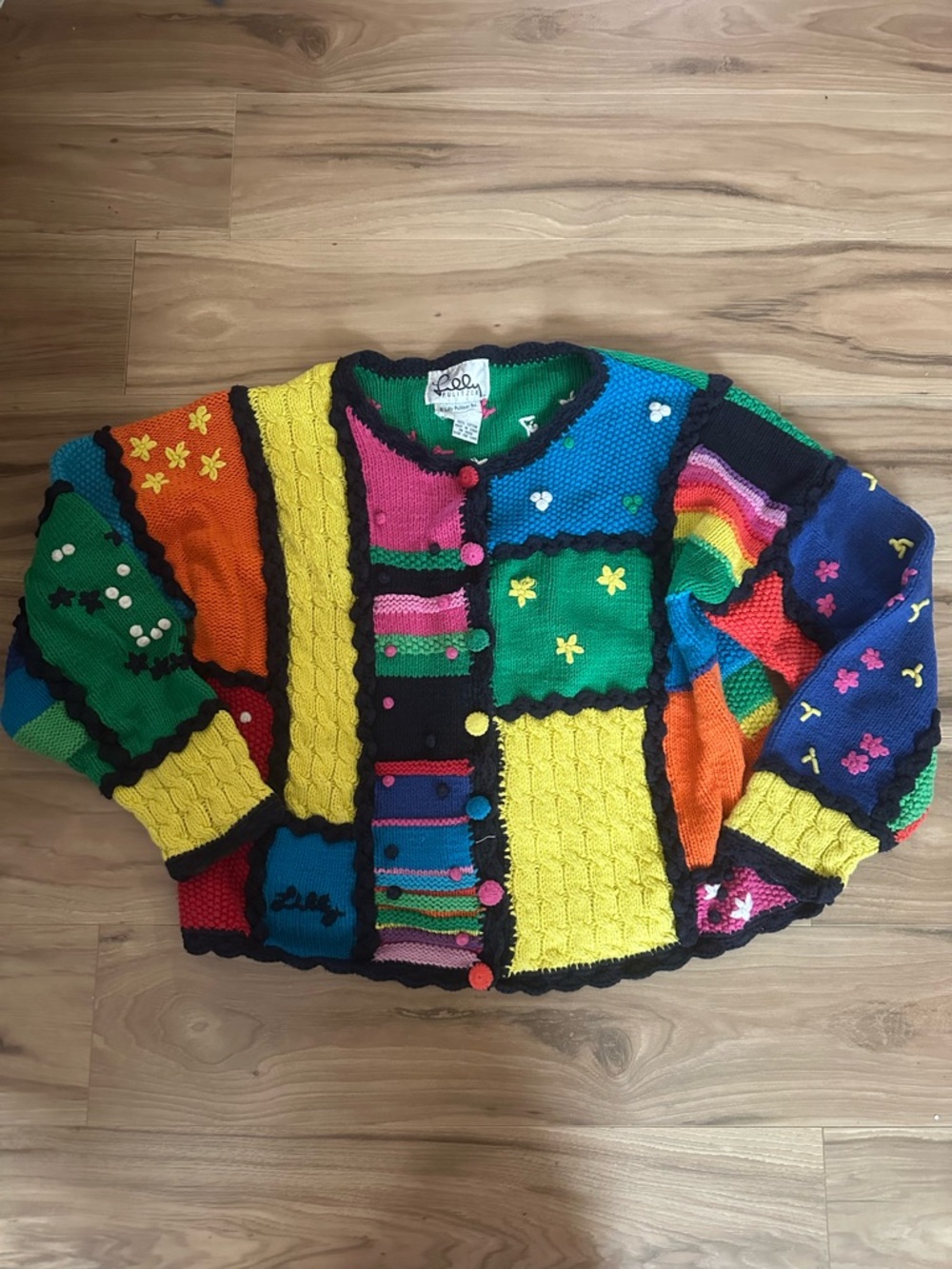 Vintage Lilly Pulitzer 100% cotton knit rainbow sweater